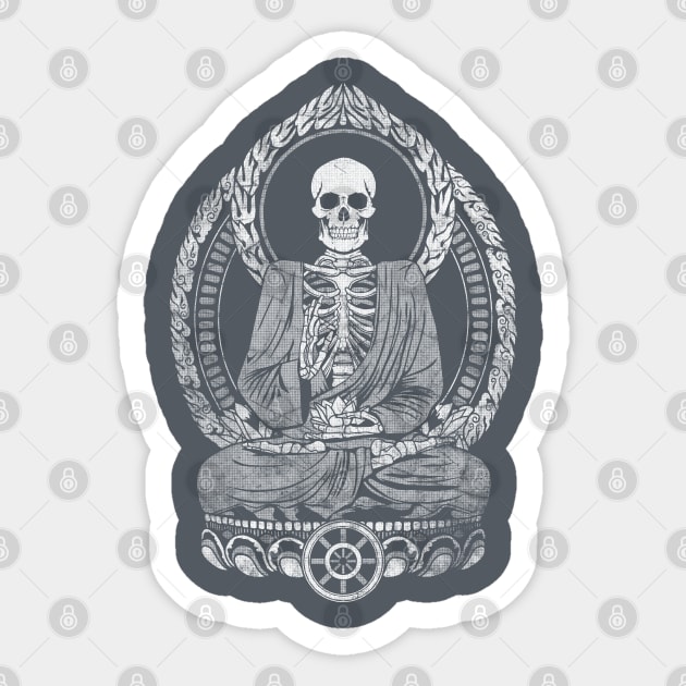 Starving Buddha Grunge - White Halftone Sticker by GAz